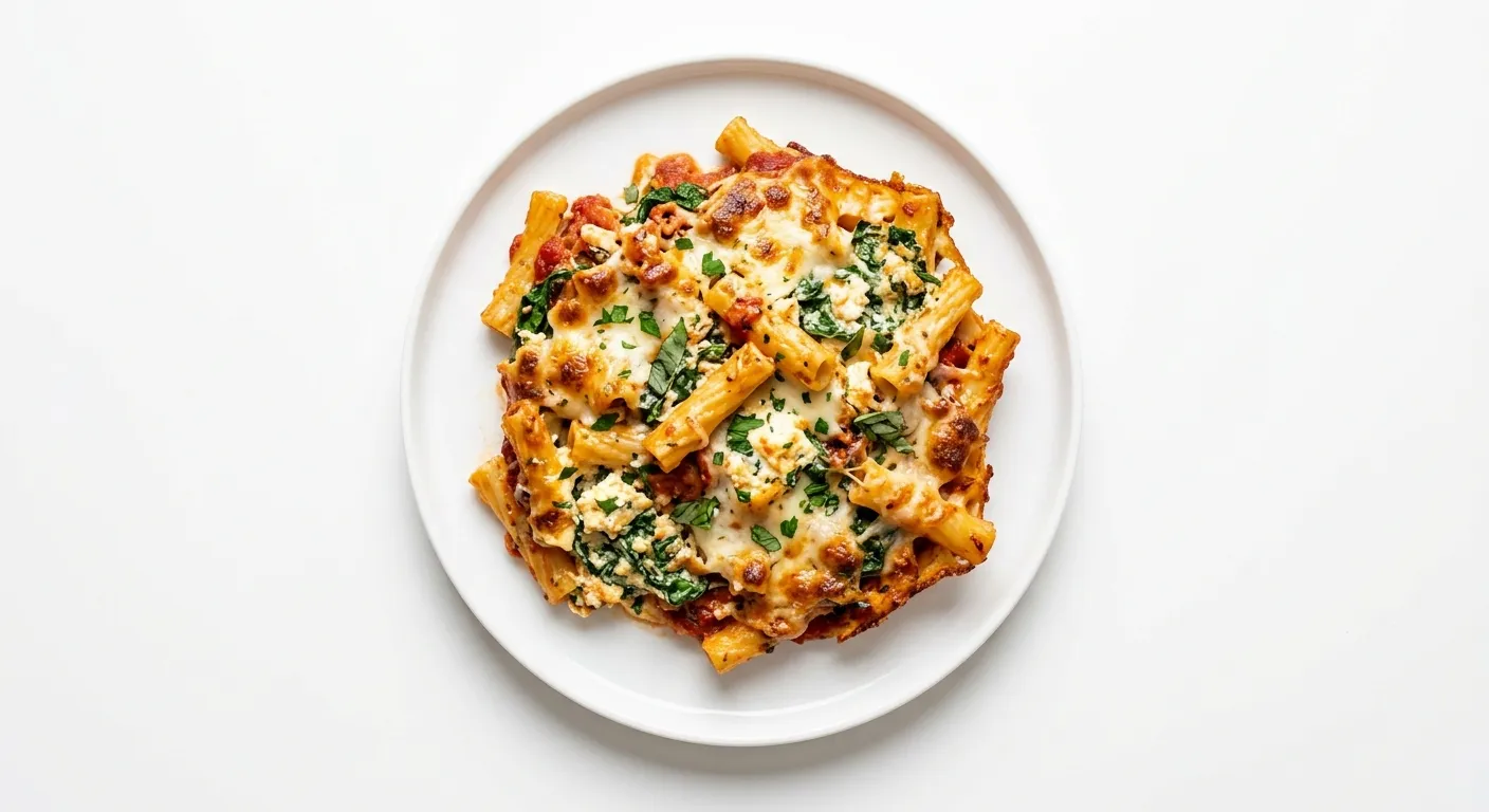 Vegetarian Baked Ziti with Spinach and Ricotta