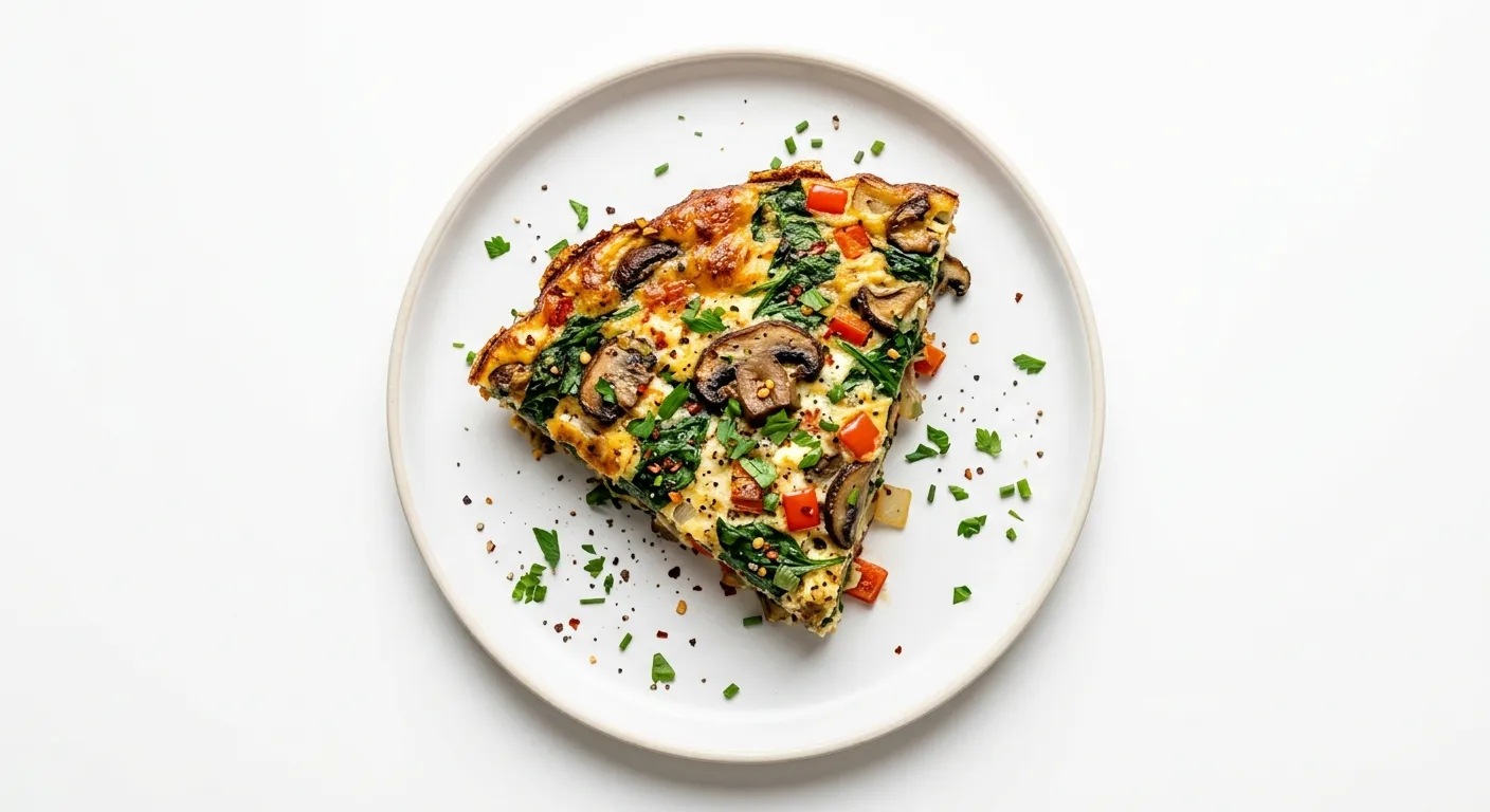 Vegetarian Breakfast Frittata with Spinach and Mushrooms