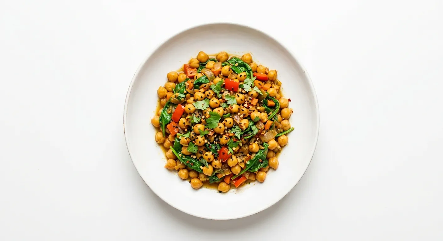 Vegetarian Chickpea and Spinach Stir-Fry