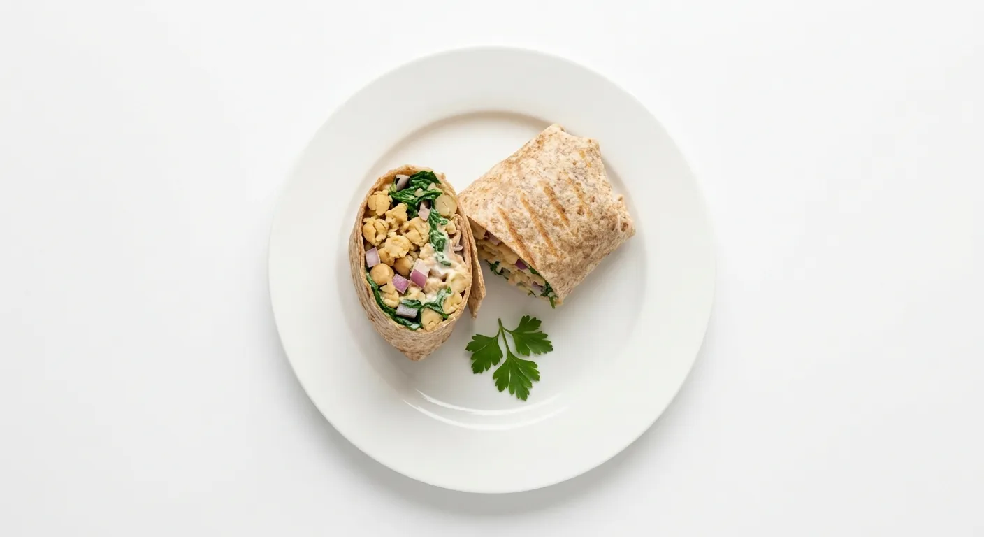 Vegetarian Chickpea and Spinach Wrap