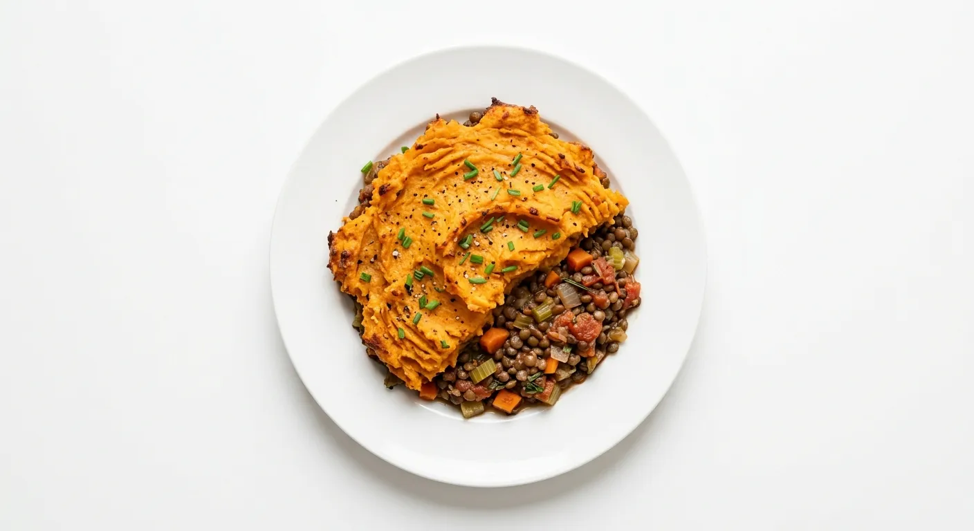 Vegetarian Lentil and Sweet Potato Shepherds Pie