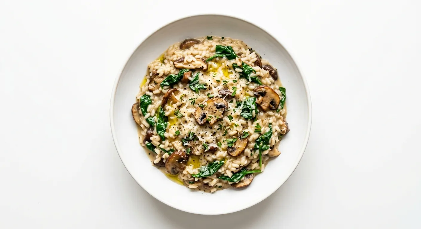 Vegetarian Mushroom and Spinach Risotto