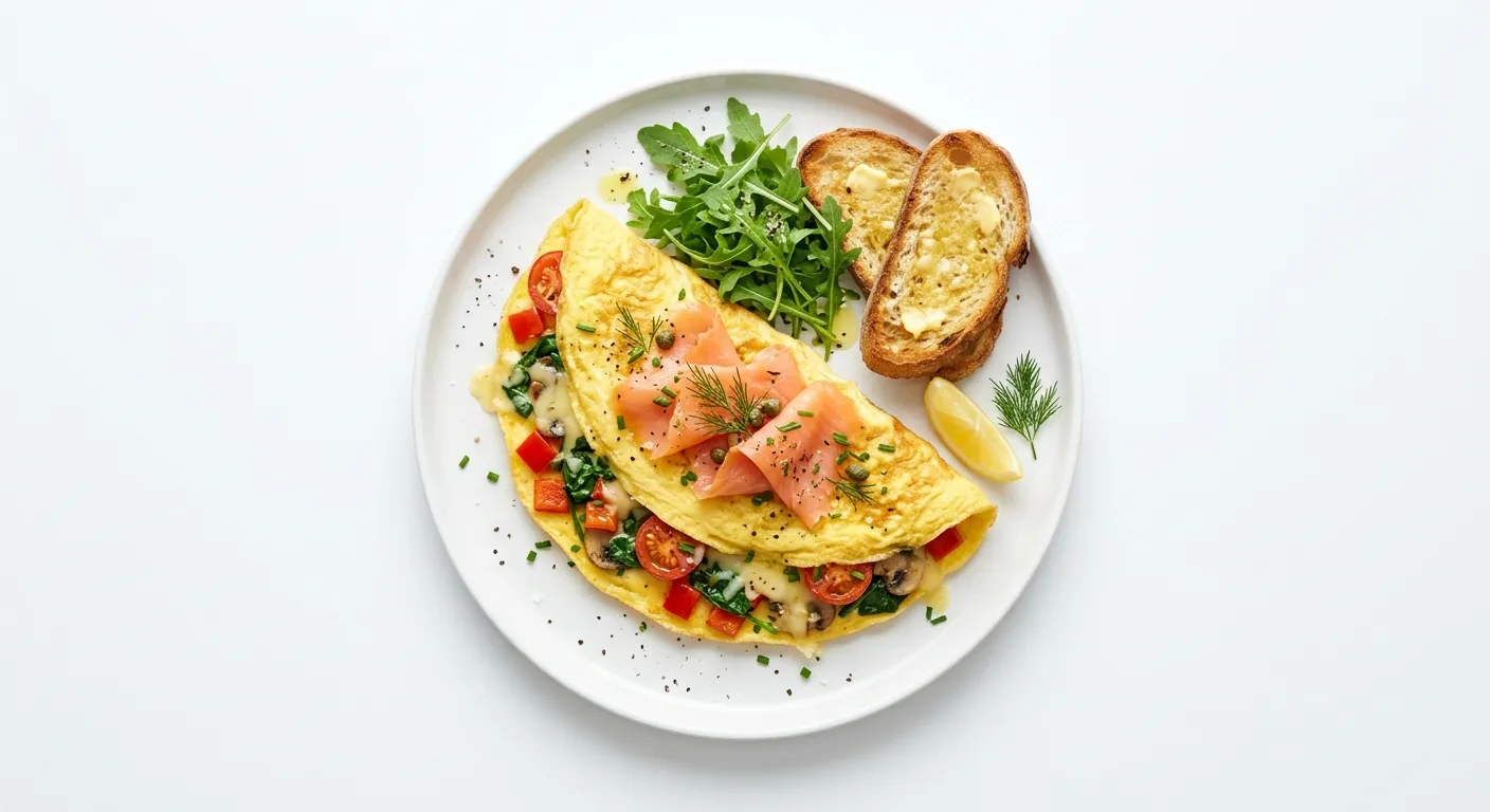 Vegetarian Omelette with Smoked Salmon