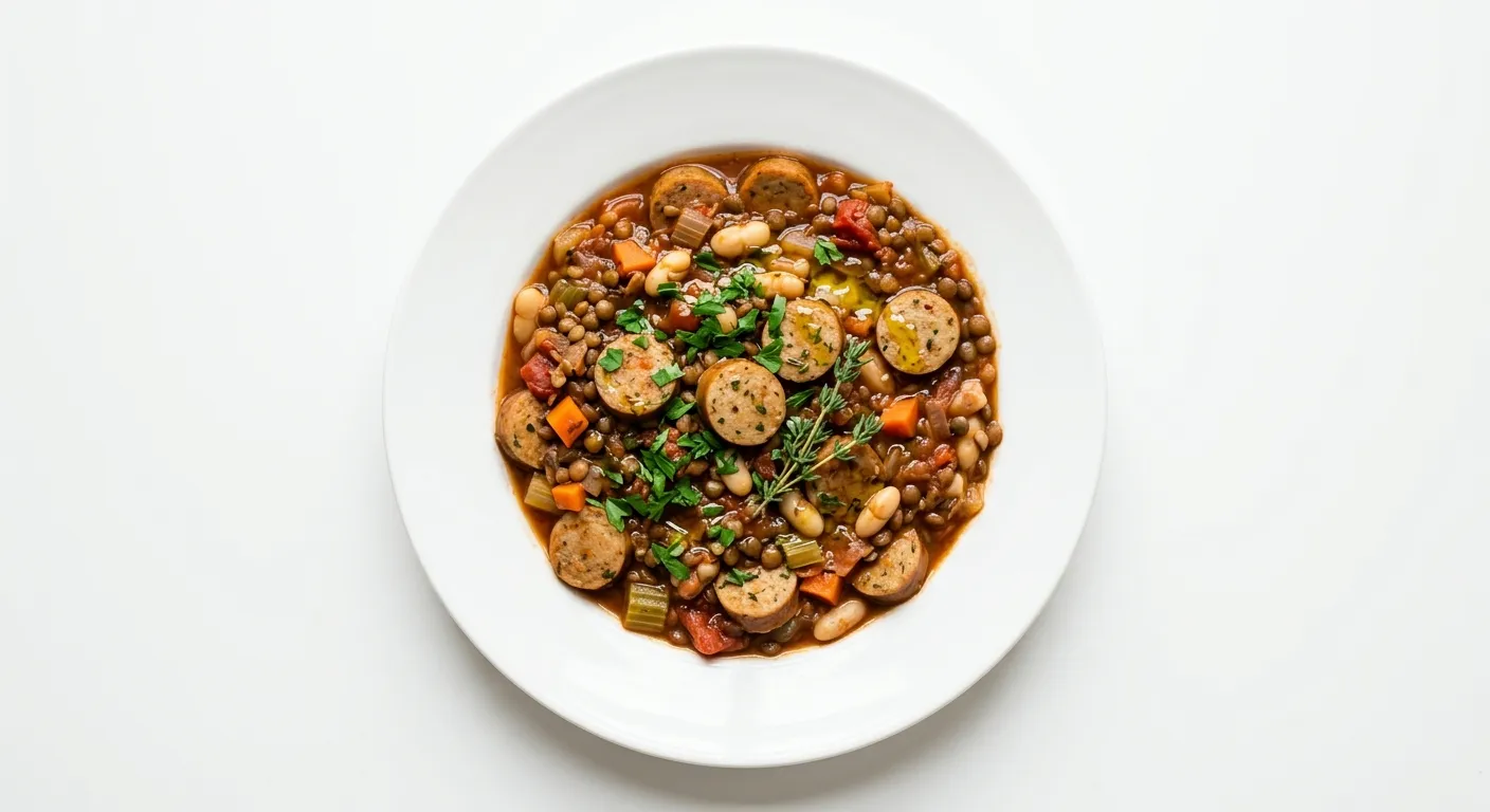 Gourmet Vegetarian Sausage and Lentil Cassoulet