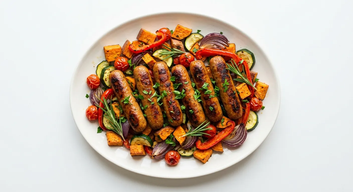 Gourmet Vegetarian Sausage and Roasted Vegetable Platter