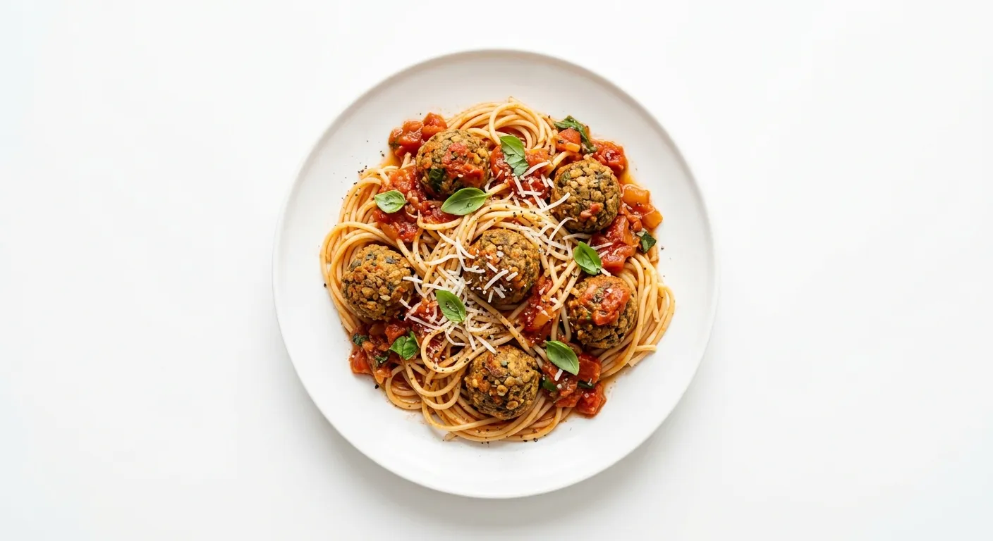 Vegetarian Spaghetti with Lentil Balls