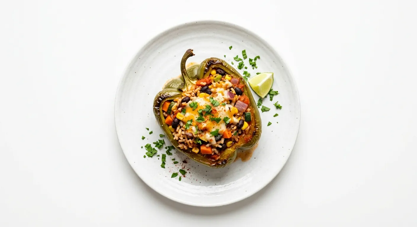 Vegetarian Stuffed Bell Peppers with Brown Rice and Vegetables
