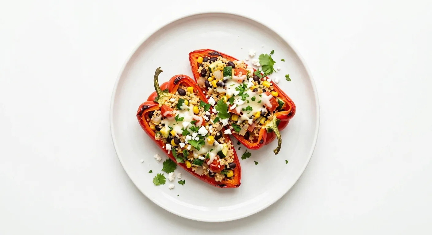 Vegetarian Stuffed Bell Peppers with Couscous and Vegetables
