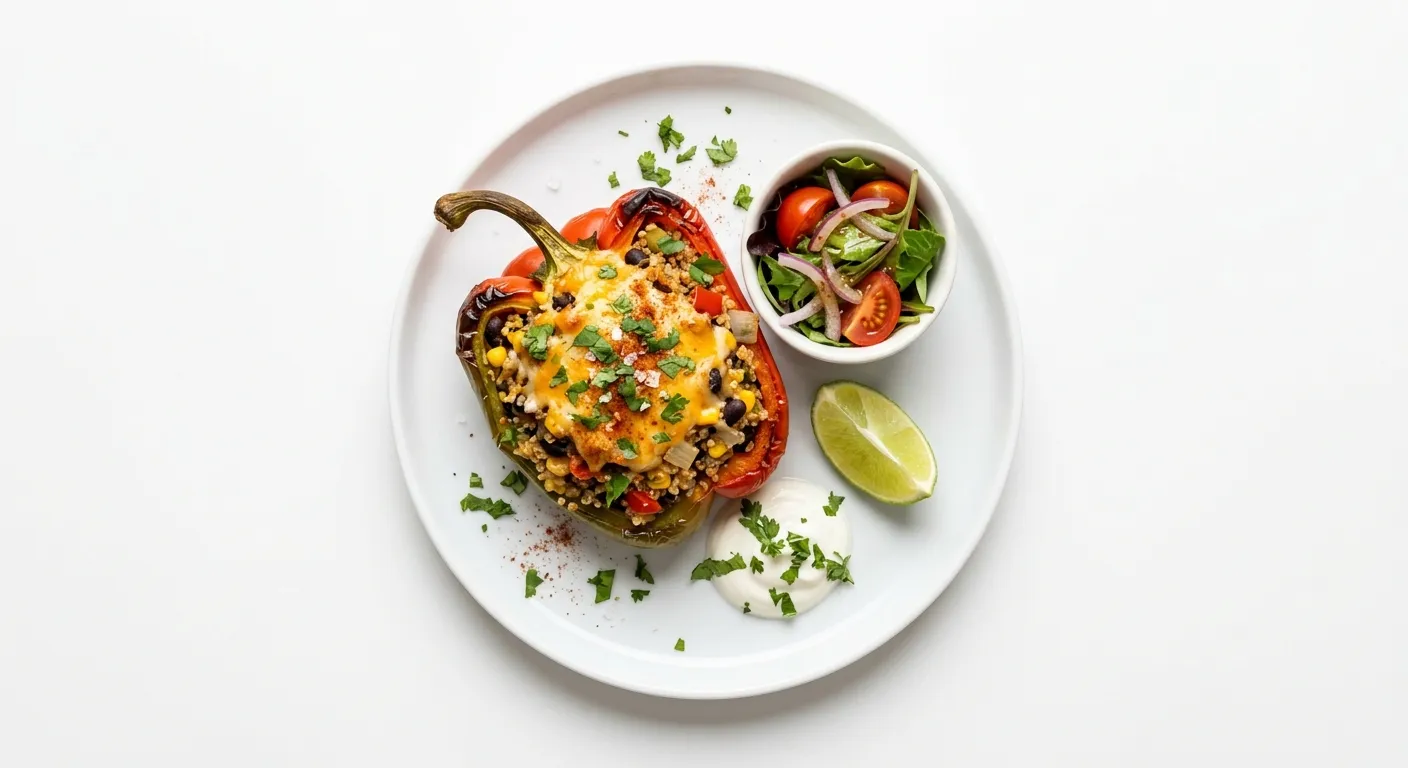 Vegetarian Stuffed Bell Peppers with Quinoa and Cheese