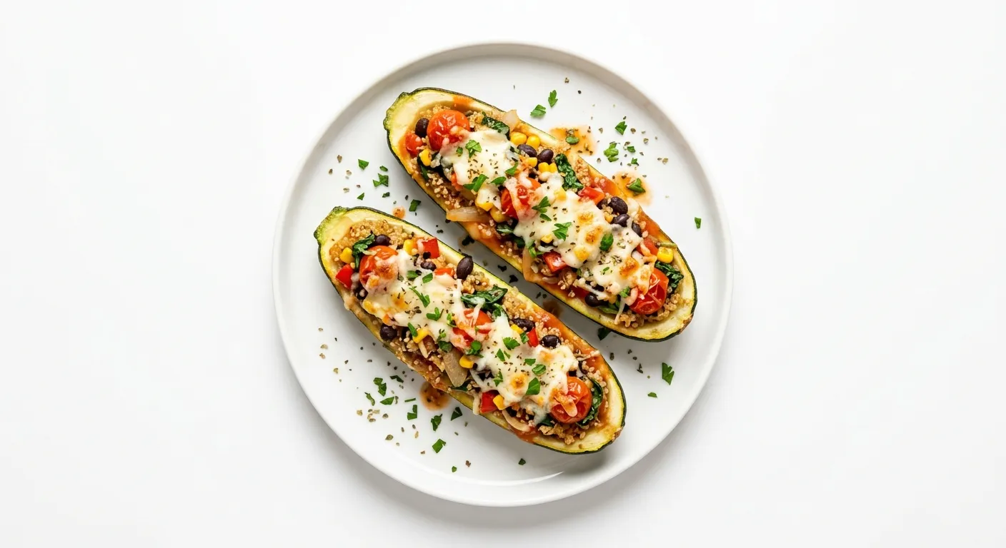 Vegetarian Stuffed Zucchini Boats