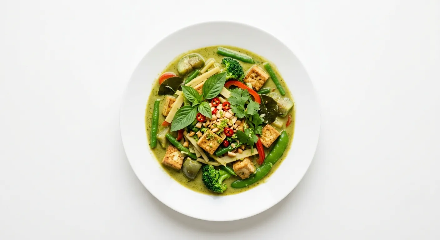 Vegetarian Thai Green Curry with Tofu and Vegetables