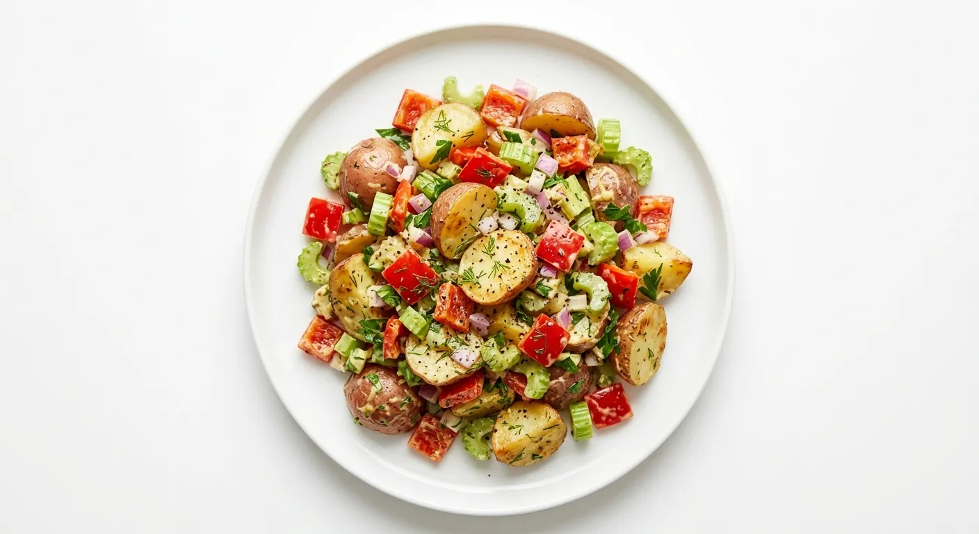 Veggie Potato Salad with Red Pepper and Celery
