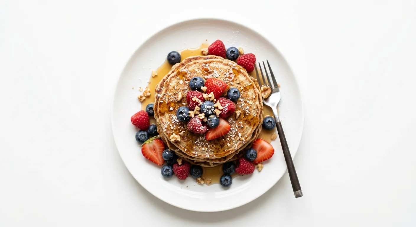 Hearty Whole Grain Pancakes with Fresh Berries