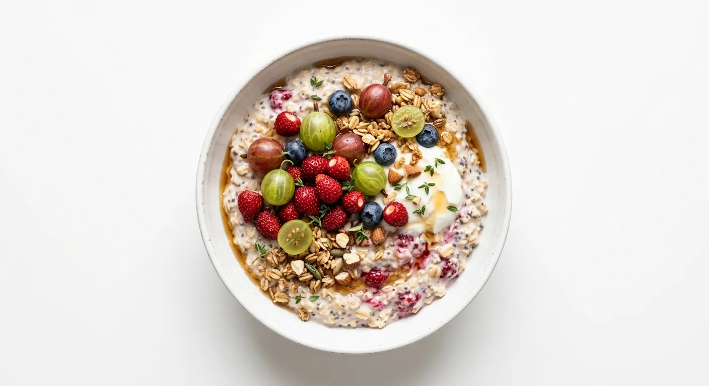 Wild Strawberry and Gooseberry Overnight Oats