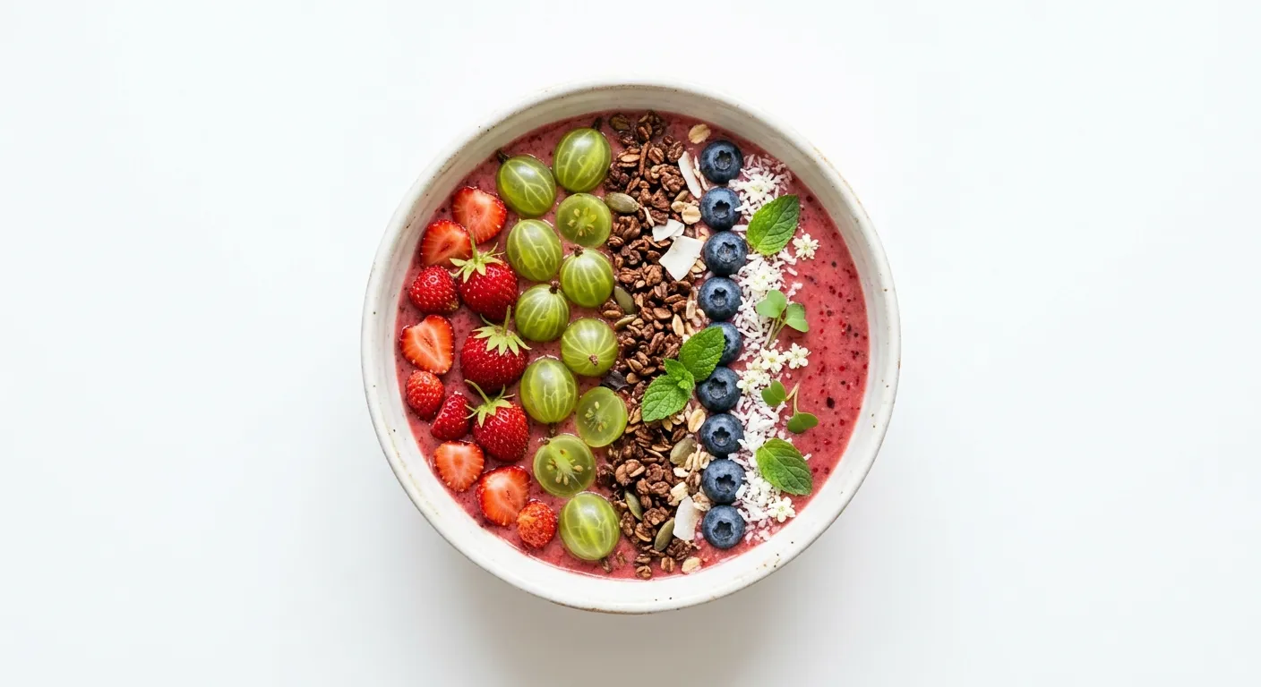 Wild Strawberry and Gooseberry Smoothie Bowl