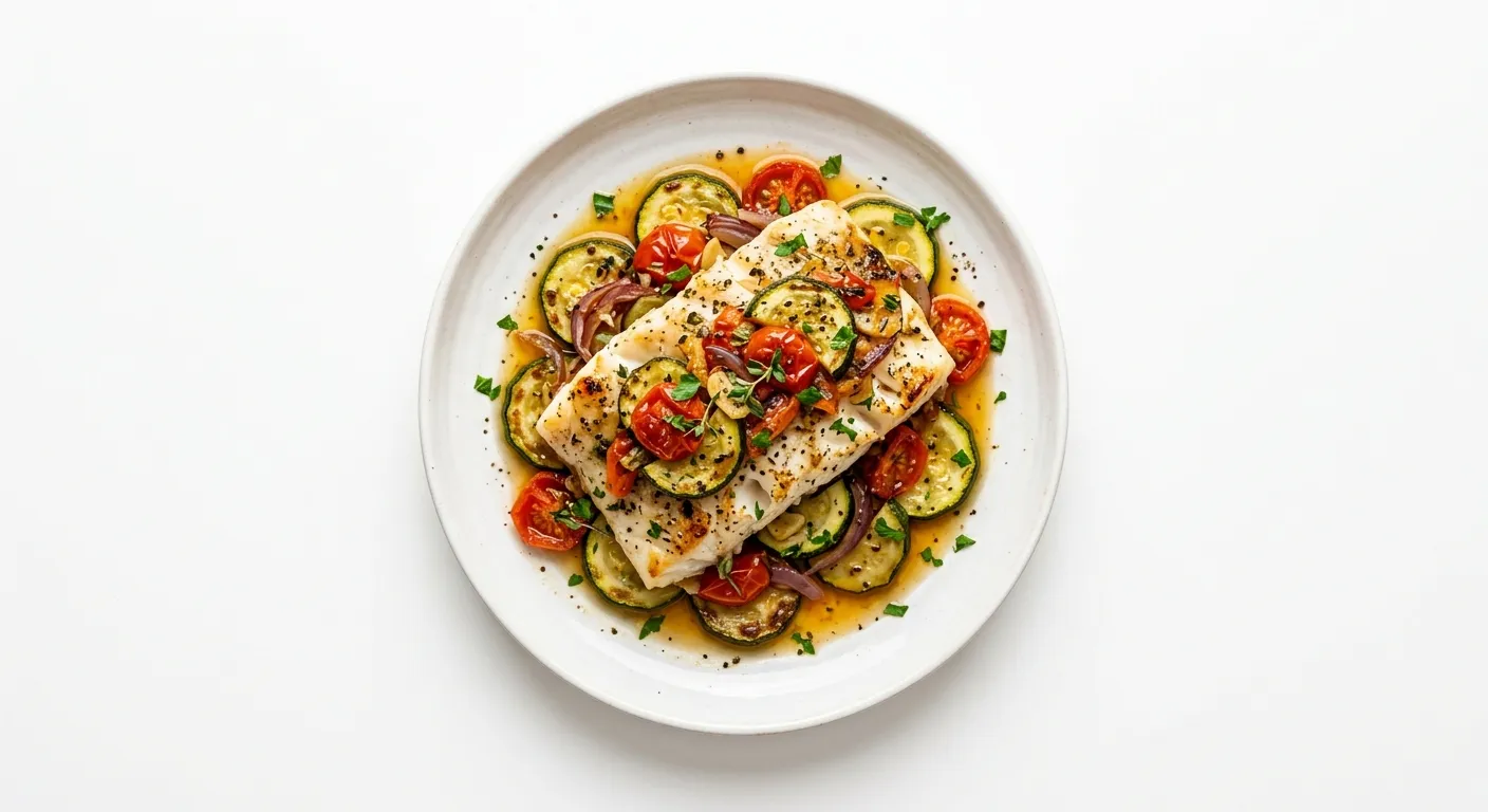 Zucchini and Tomato Baked Cod