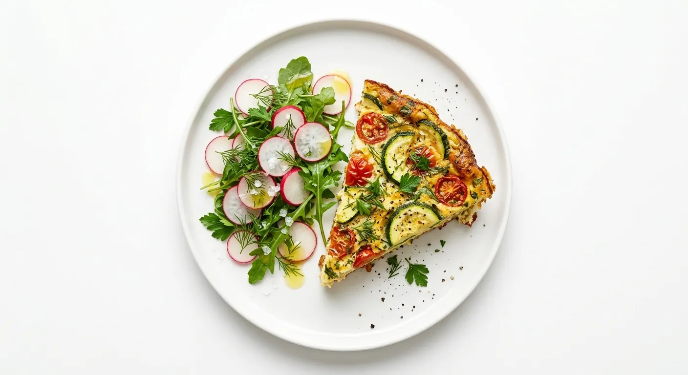 Zucchini and Tomato Frittata with Radish Salad