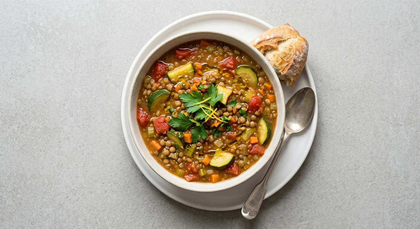 Zucchini and Tomato Lentil Stew