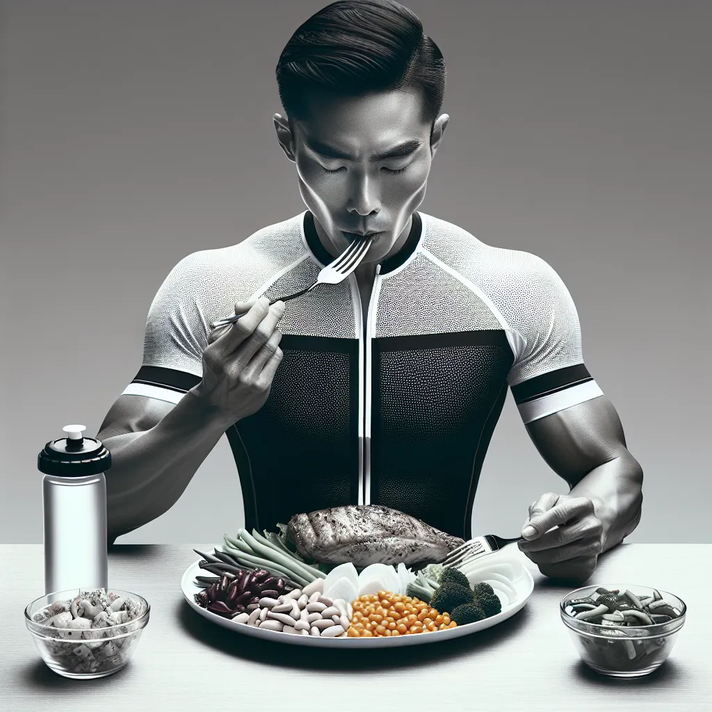 Cyclist Enjoying a Protein-Rich Meal